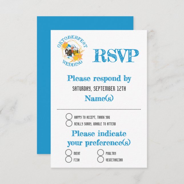 OKTOBERFEST Wedding RSVP Karte (Vorne/Hinten)