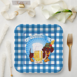 Oktoberfest Wiener Hund  Pappteller