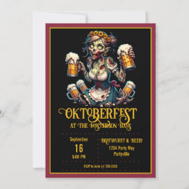 Oktoberfest Zombie Barmaid Einladung