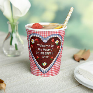 Oktoberfestherz (anpassbar) Papierbecher