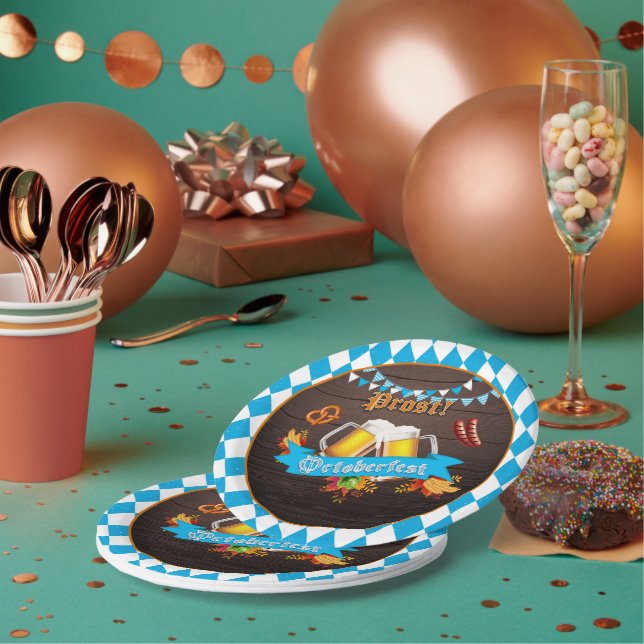 Oktoberfestpapierplatte Pappteller (Multi)