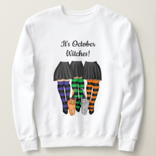 Oktoberhexen - Drei Hexen und Katzen Sweatshirt