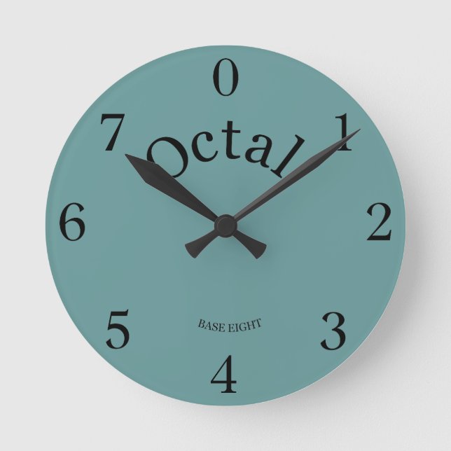 Oktoberuhr lebt dein Leben in Base 8 Runde Wanduhr (Vorderseite)