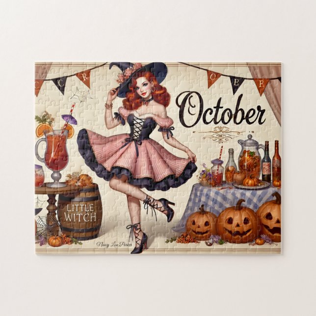 Oktoberwitscher Button-Up-Freude Puzzle (Horizontal)