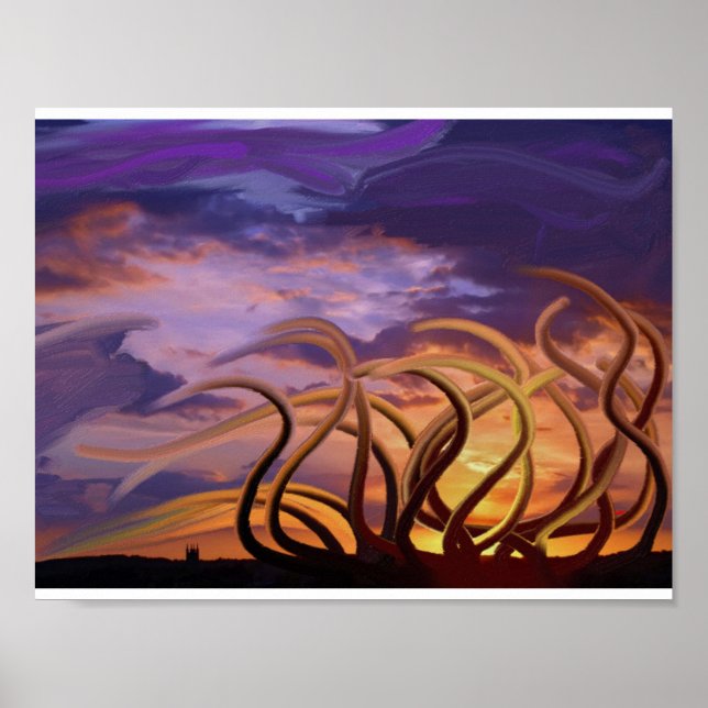 Oktopi am Himmel Poster (Vorne)