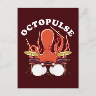 Oktopulose   Octopus Drummer Postkarte