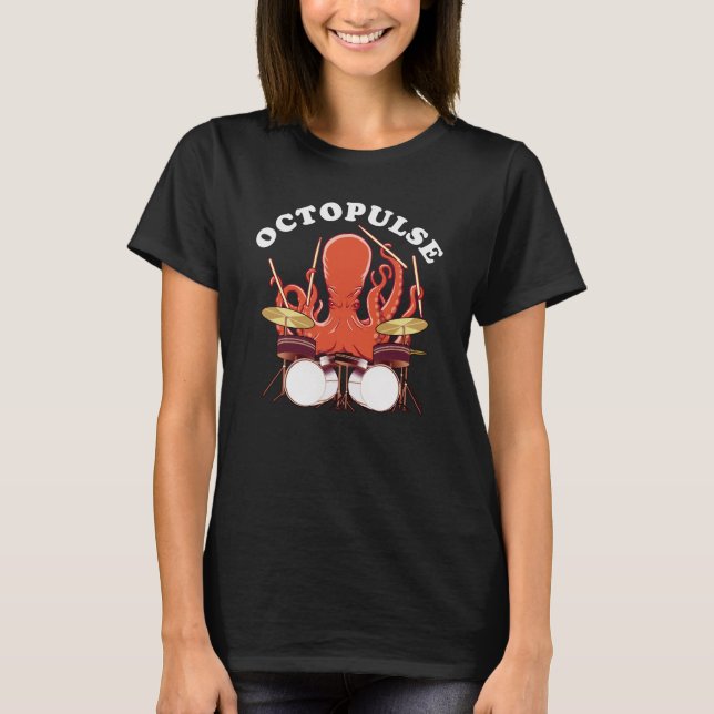 Oktopulose | Octopus Drummer T-Shirt (Vorderseite)