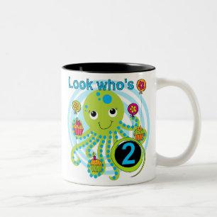 Oktopus 2. Geburtstag T Shirts und Geschenke Zweifarbige Tasse