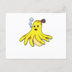 Oktopus als Banane Postkarte
