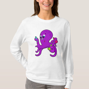 Oktopus als Lehrer mit Laborausrüstung T-Shirt