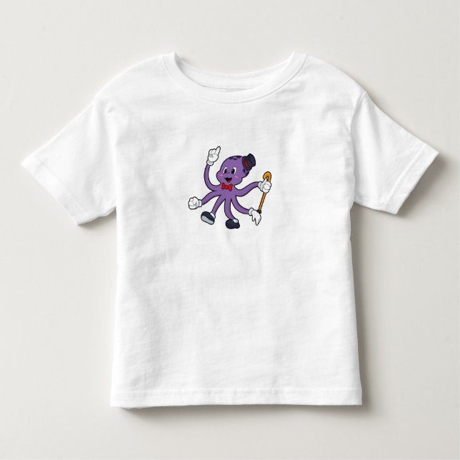 Oktopus als Magier mit Hut Kleinkind T-shirt (Vorderseite)