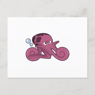 Oktopus als Motorrad Postkarte