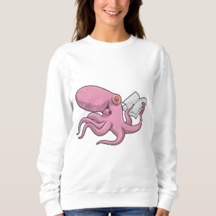 Oktopus als Nerd mit Buch Sweatshirt