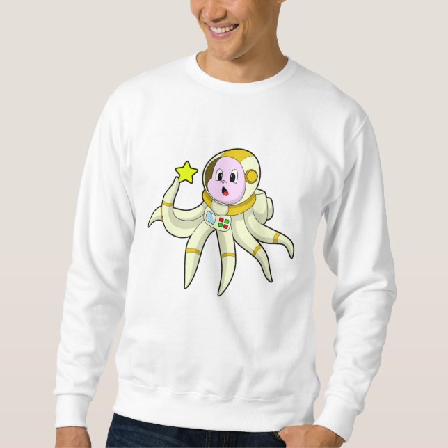 Oktopus als Taucher mit Star Sweatshirt (Vorderseite)