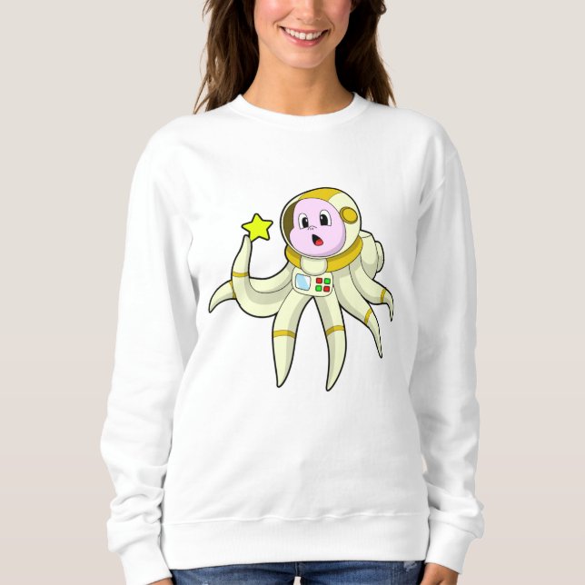 Oktopus als Taucher mit Star Sweatshirt (Vorderseite)