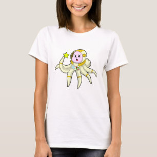 Oktopus als Taucher mit Star T-Shirt