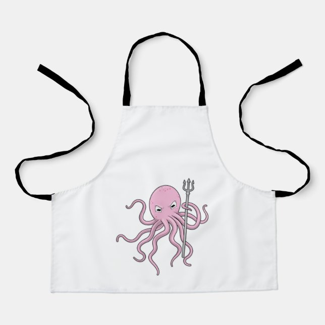Oktopus als Zauberer mit Trident Schürze (Vorderseite)