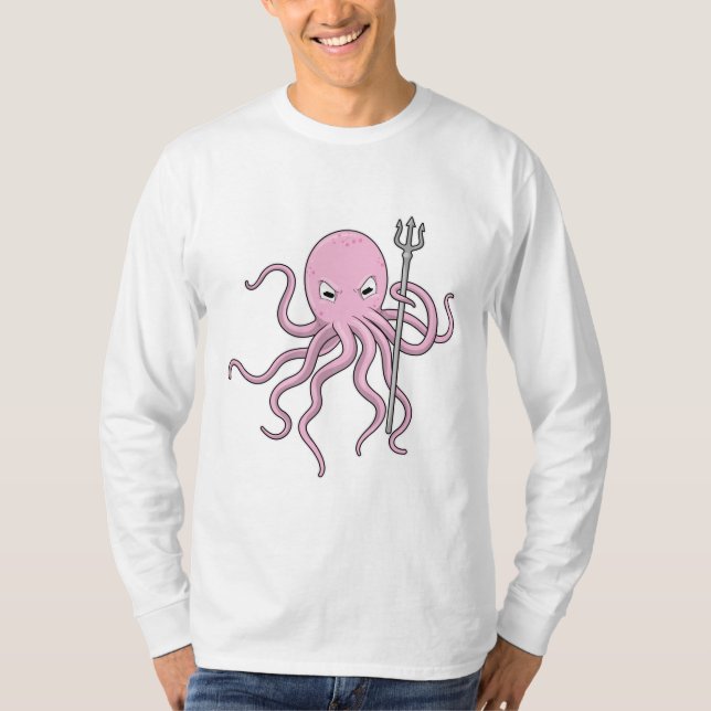 Oktopus als Zauberer mit Trident T-Shirt (Vorderseite)