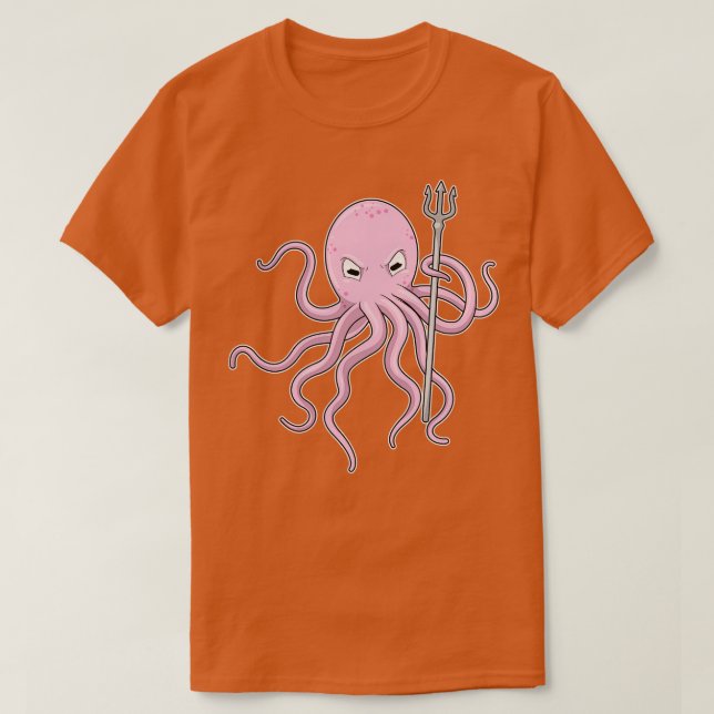 Oktopus als Zauberer mit Trident T-Shirt (Design vorne)