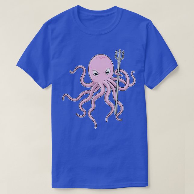 Oktopus als Zauberer mit Trident T-Shirt (Design vorne)