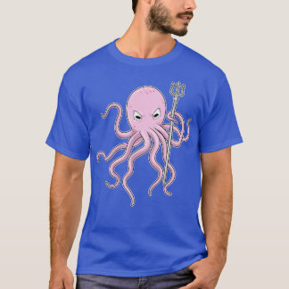 Oktopus als Zauberer mit Trident T-Shirt