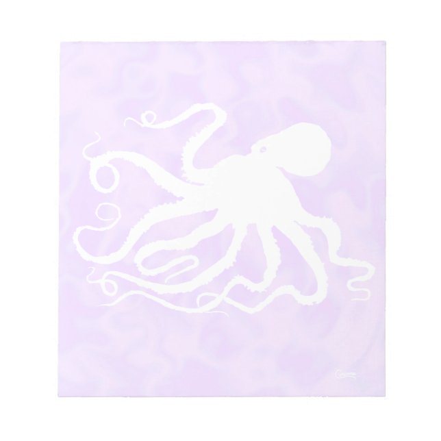 Oktopus auf Lila - 5,5" x 6" Notepad Notizblock (Vorderseite)