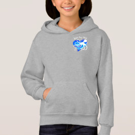 Oktopus auf zwei Tonen blau - Zip-Vorderhoodie Hoodie
