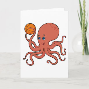Oktopus Basketballspieler Basketball Karte