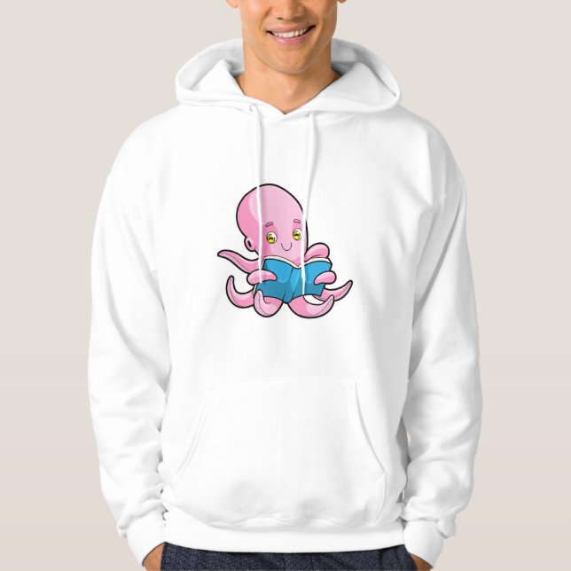 Oktopus beim Lesen eines Buches Hoodie (Vorderseite)