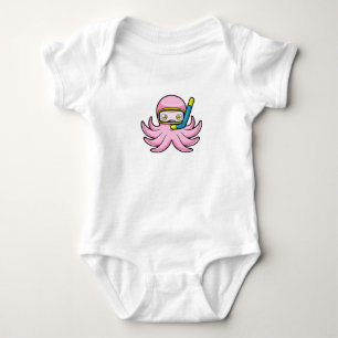 Oktopus beim Tauchen mit Schnorchel & Schwimmbrill Baby Strampler