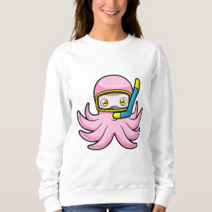 Oktopus beim Tauchen mit Schnorchel & Schwimmbrill Sweatshirt