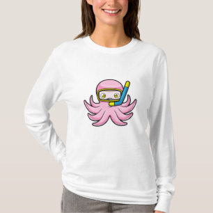 Oktopus beim Tauchen mit Schnorchel & Schwimmbrill T-Shirt