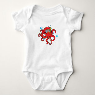 Oktopus beim Tauchen mit Schwimmbrille Baby Strampler