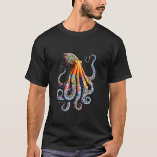 Oktopus Blumen Vintage Blumen Tauchen Ozean T-Shirt