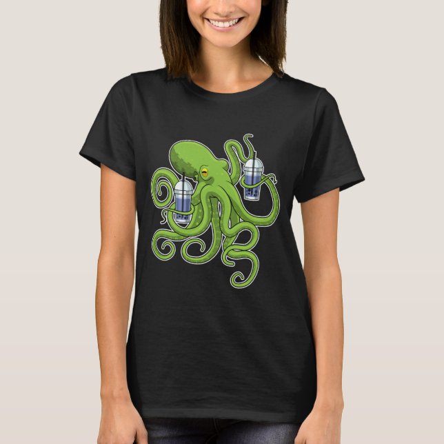 Oktopus-Bubble-Tee T-Shirt (Vorderseite)