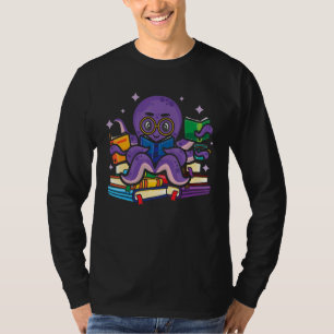 Oktopus Bucht Scuba Diver Buchwurm Gewitter Leser T-Shirt