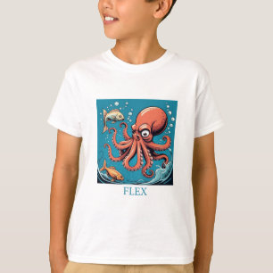 Oktopus, der einen Fisch läppt, Flex T-Shirt