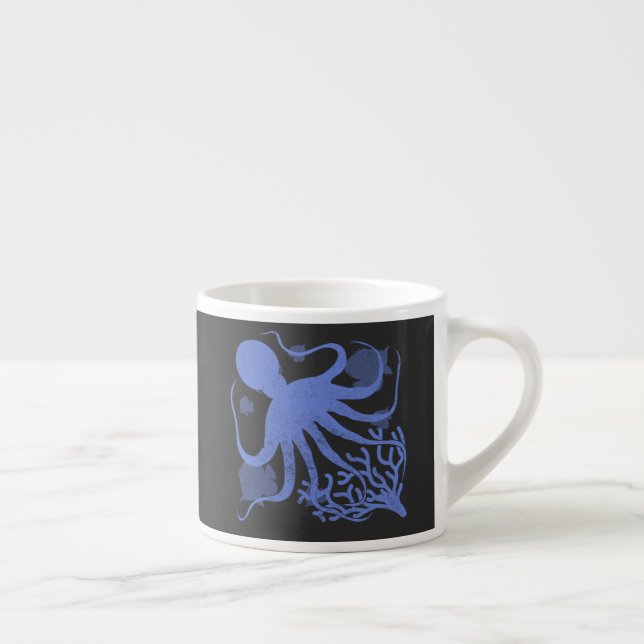 Oktopus (dunkler Hintergrund) Espressotasse (Rechts)