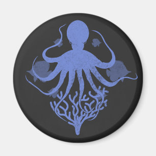 Oktopus (dunkler Hintergrund) Magnet