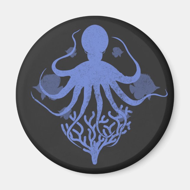 Oktopus (dunkler Hintergrund) Magnet (Vorne)