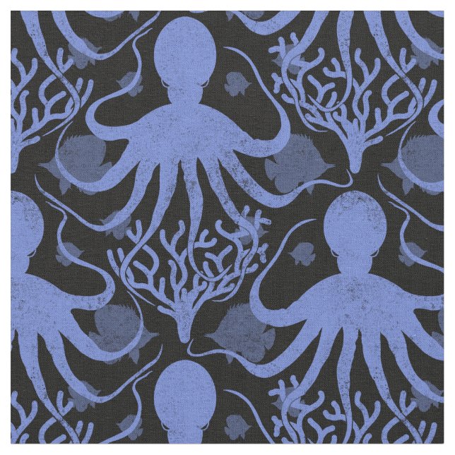 Oktopus (dunkler Hintergrund) Stoff (Nahaufnahme)