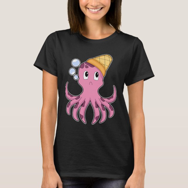 Oktopus-Eiscreme T-Shirt (Vorderseite)