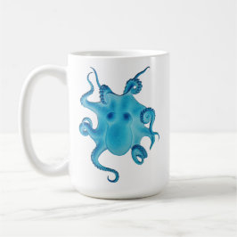 Oktopus Electric Ocean Blau Kraken Majestätisches  Kaffeetasse