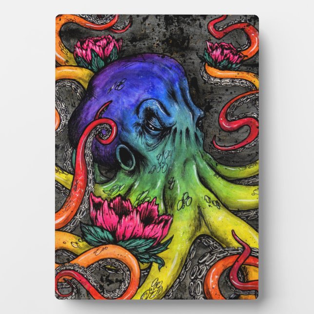 Oktopus Fotoplatte (Vorderseite)