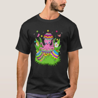 Oktopus Frohe Ostern Hase Ei Jagd Oktopus Ostern T-Shirt