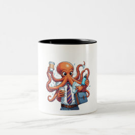 Oktopus - Funny Multitasking Zweifarbige Tasse