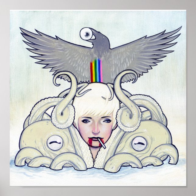 Oktopus Girl Print Poster (Vorne)