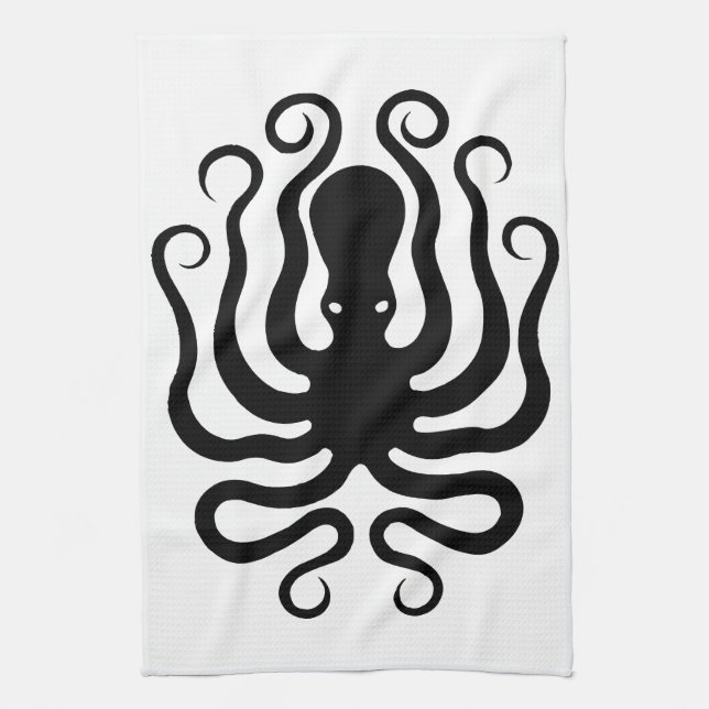 Oktopus, griechisches Reliefdesign Handtuch (Vertikal)