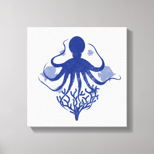 Oktopus (heller Hintergrund) Leinwanddruck