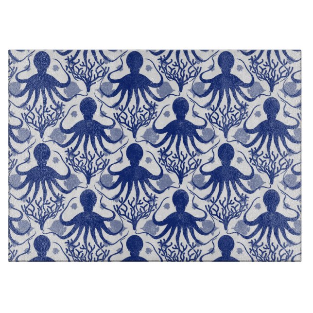 Oktopus (heller Hintergrund) Schneidebrett (Vorderseite)